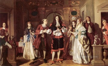  social Oil Painting - A scene from Molieres LAvare Victorian social scene William Powell Frith